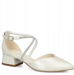 Kotyl Alacsony szárú cipő csillogó csíkokkal Kotyl 9943 Ecru Gyöngyház 40 (KOTYL 9943 BIAŁA PERŁA)
