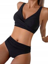 Shein Kétrészes Fürdőruha Fekete Fodros M__M