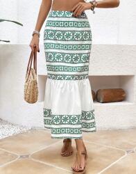 Shein Szoknya Fehér Fodros Print XL XL