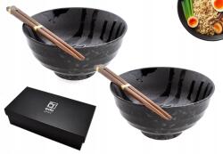 Red Samurai 2 db-os pálcikás tál szett Udon Kuroi Rasen 17 cm 800 ml Box (6050025)