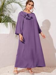 Shein EC15213 Shein Ruha Maxi Tunika Hosszú Ujjú Fodros Applikáció 50