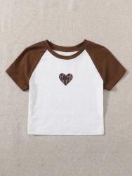 Shein DC26210 Crop Top Szív Mintával XXL
