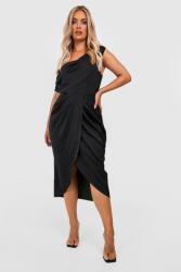 Boohoo IC47101 Boohoo Szatén Ruha MIDI Egyvállas, Fodros 6XL