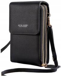 EdiBazzar Postás Táska Női bőr válltáska fekete telefontartó tok (5904555957794)