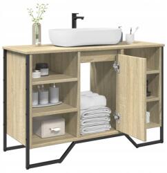 vidaXL Mosdó alatti szekrény, sonoma tölgy, 91x35x60 cm (848665)