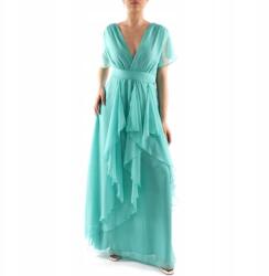 LIU JO türkiz chiffon ruha, Size 38, poliészter, maxi, rövid ujjú (589493)