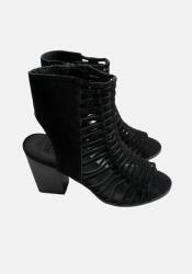  Aso Design Fekete Velúr Bőr Szandál (38) (563506)