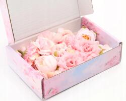 Művirág fej rózsaszín 20 db-os áldozás/esküvő/koszorú dekoráció (TM-2351)