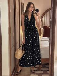 Shein KC95219 Shein Ruha Maxi Pöttyös Megkötős Nyakpánttal (35) XL