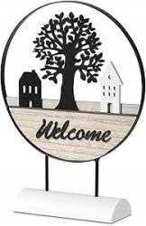  Dekoráció fa ház üdvözlő állvány Welcome recepció, ajándék Qilicz (QIli-68599)