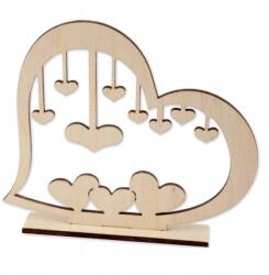 Loveart Szív áll az állványon fa dísz rétegelt lemezből Loveart minta 4 Dekor (LOV-Sklejka)