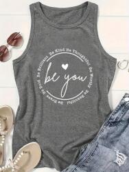 Shein IC43206 Shein Szürke Feliratos Felső (40) Xs