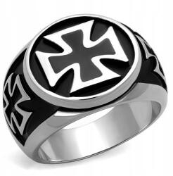 ArtWings Ezüst férfi gyűrű kereszttel Mod méret 24 25 26 acél 316L (SM1)