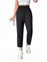 Shein Petite Fekete Gumis Derekú Nadrág Magas Derékkal 36 S__s