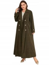 Shein KC97111 Shein Kétsoros Kordbársony Kabát Khaki Színben 44-ES