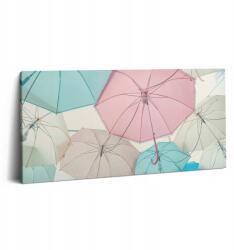 Wallfluent Falikép Canvas Hobby Nappali Pasztell Esernyők 100x50 cm (010030010010000075152)