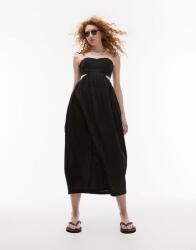  Fekete MIDI Felső Ruha Hímzés (36) (522676)