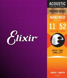 Elixir Akusztikus gitár húrok Elixir 16027 Phosphor Bronze Nanoweb 11-52 (16027)