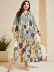 Shein Mintás Ruha, Többszínű, Size 48, 100% poliészter