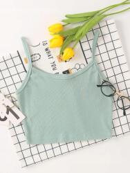 Shein Blúz Felső Zöld Rövid Vállpántos 36 S__s