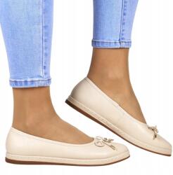  Balerinacipő Bebújós Női Bőr Platform Bézs Szélesebb Új (iBUTY 6856 BEŻOWE)