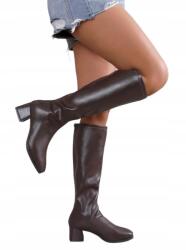 Shein Barna Csizma Kockás Szögletes Orr Cipzár Hátul 42 __42 (sx2209146652207379)