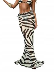 Shein Strand Hálós Maxi Szoknya Fehér-fekete Zebra 34 Xs__xs