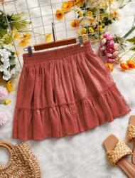 Shein Szoknya Barna Mini Fodros 38 M Eda