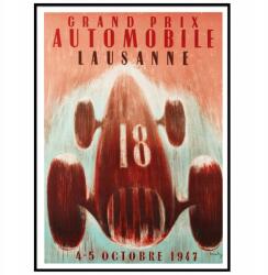  Poszter Grand Prix 1947 Lausanne Automobile A3 (Plakat Samochody Auta Wyścigi)