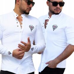  Férfi ing, slimfit, pamut, Size 3XL, hímzett, állógallér nélkül