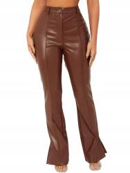 Shein Nadrág Barna Ökobőr Magas Derekú Harang 40 L__L