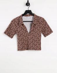  Női Blúz Barna Casual Rövid