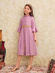 Shein CC23105 Shein Lány Ruha Arany Nyomott Mintás Díszített Övvel 130