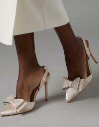 Coast Bézs Szatén Magassarkú Cipő Bebújós Spicc Masnis Coast 40 (BCC09653)