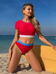 Shein Piros Bikini Felső Alsónadrág (s) (587371)