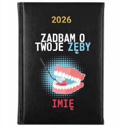 FunnyCase Könyvnaptár 2026 Gondoskodom A Fogaidról Fekete Tervező Ajándék Minták (Kalendarz Czarny DBAM O TWOJE ZĘBY)