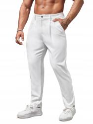 Shein Férfi Öltöny Nadrág Gombos Zseb Cipzáras Fehér S__s