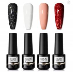 4 db Rosalind gél lakk szett Uv Led lámpához 4x7ml