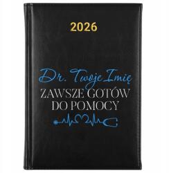 FunnyCase Könyvnaptár 2026 Mindig Készen Áll A Segítségre Fekete Ajándék Tervező (Kalendarz Czarny ZAWSZE GOTÓW O POMOCY)