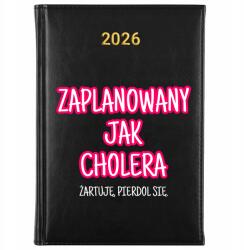 FunnyCase Könyvnaptár 2026 Tervezett Mint A Fene Fekete Tervező Ajándék Wz (Kalendarz Czarny ZAPLANOWANY JAK CHOLERA)