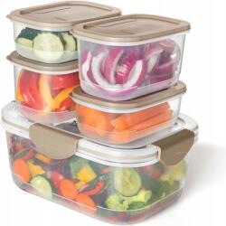 Élelmiszer Tároló Edény Készlet Fedéllel, 5 darab: 2400ml x1, 400ml x2, 600ml x2 (B0D2XRMY9P)