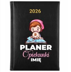 FunnyCase Könyvnaptár 2026 Bébiszitter Tervező Fekete Időpont Ajándék Minták (Kalendarz Czarny PLANER OPIEKUNKI)