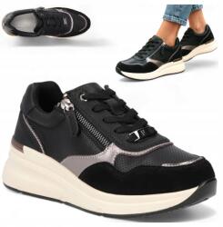 Filippo Női Bőr sportcipő 40 Filippo Sportos félcipő Platform Őszi (Filippo DP7105/25 BK)