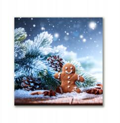 Tulup Canvas vászonkép 50x50 Karácsonyi mézeskalács hó karácsonyfa (ock-50x50-303064787)