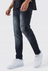 Boohooman HC15101 Boohoo Egyenes Szárú Férfi Farmer Nadrág Cargo Stílusban 48-AS