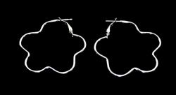  Nagy Ezüst Fülbevaló Kerek Hullám Virág