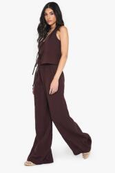 Boohoo IC56216 Boohoo Széles Barna Muszlin Nadrág (41) M