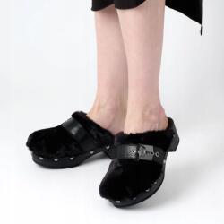 Scholl Fekete Szőrmés Klumpa (39) (589895)