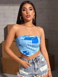 Shein KC45313 Shein Kötött Felső Xs Nyomtatással