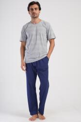 Férfi rövid ujjú pizsama, hosszú nadrág 4081370372 Vienetta XXL szürke